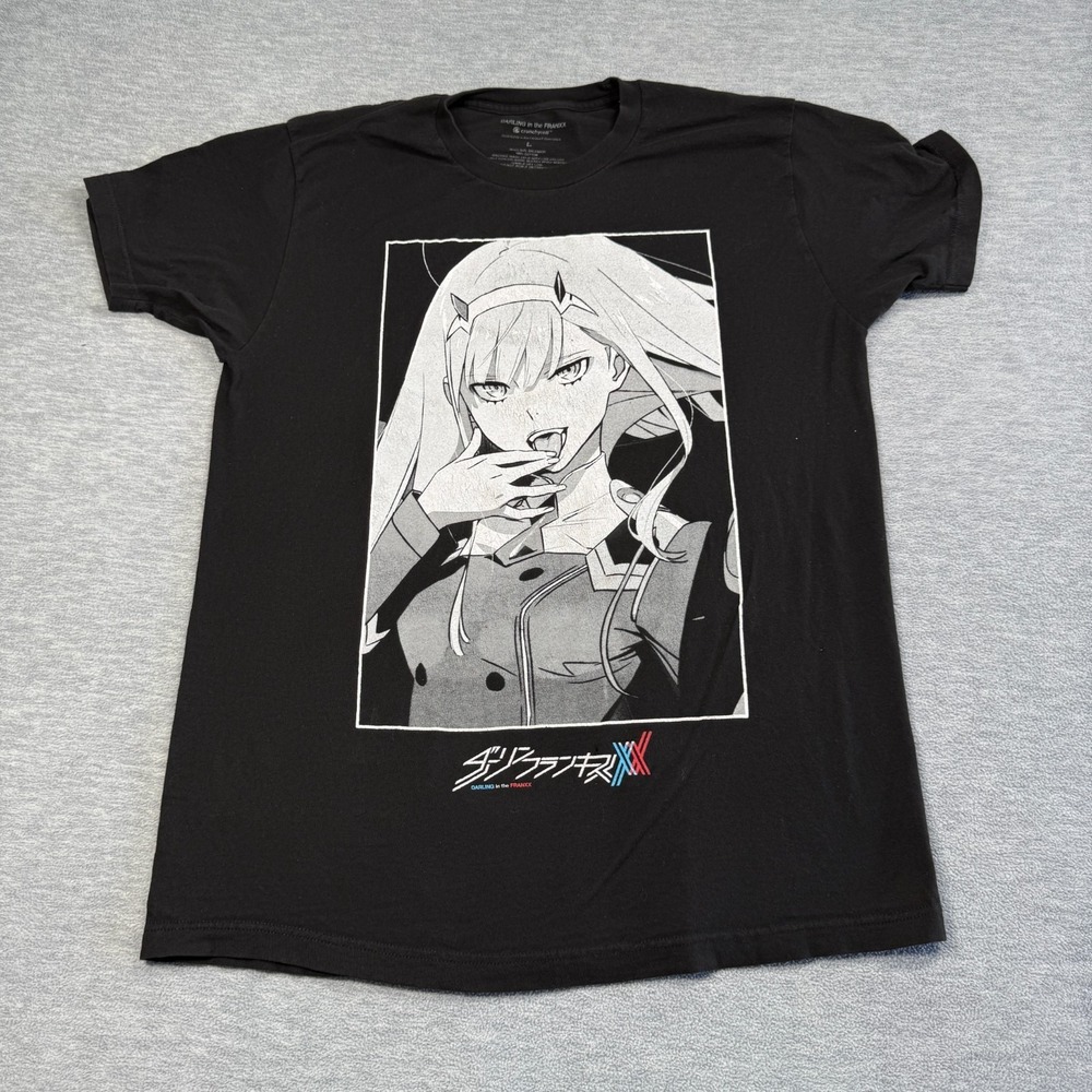 Crunchyroll T-Shirt Men Large Black Darling In The Franxx Zero Two Anime Graphic